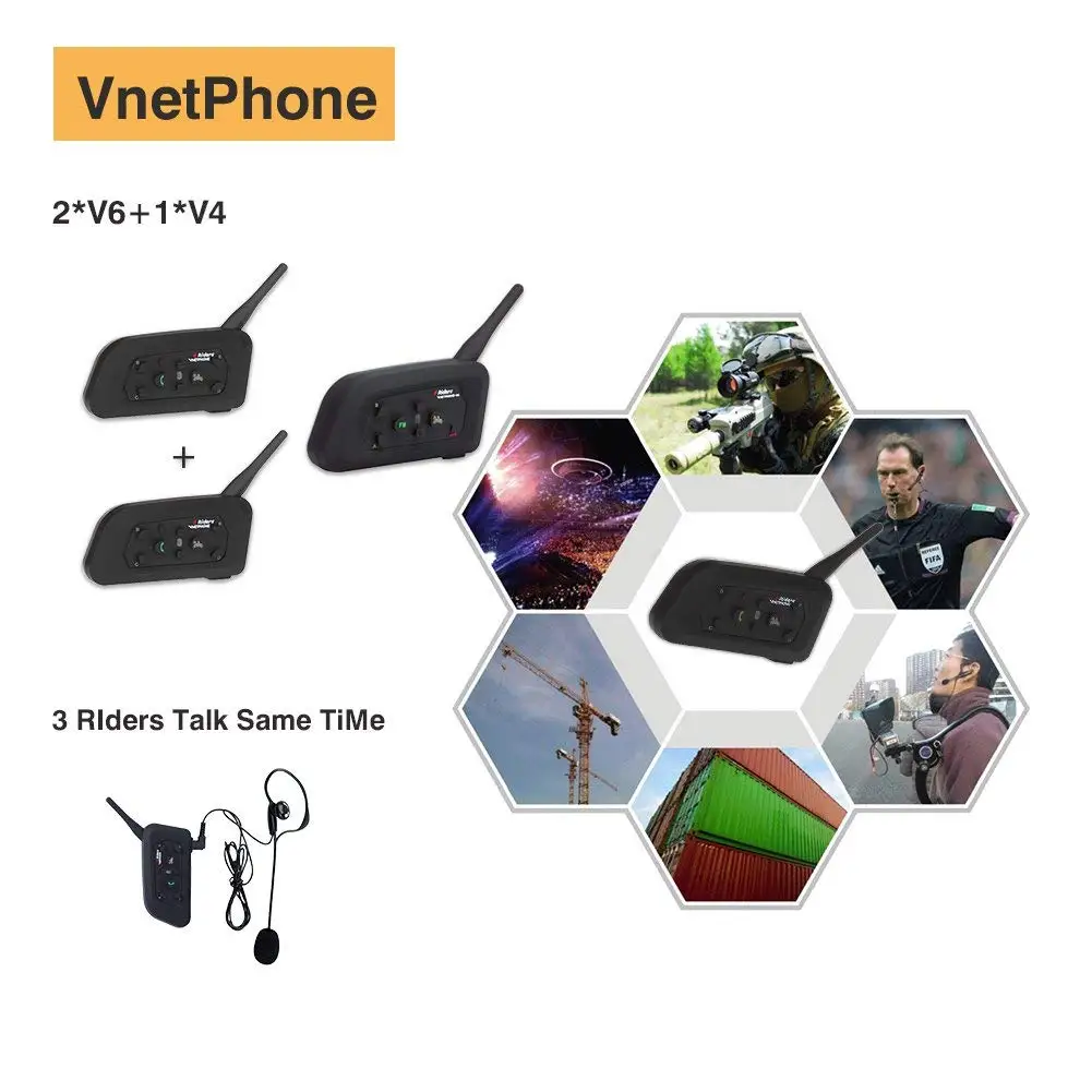 

1 Set V4C + 2 Sets V6C 1200M 3 Referees Talk Same time for Football Referee Coach Headset Judger Arbitration Walkie Talkie