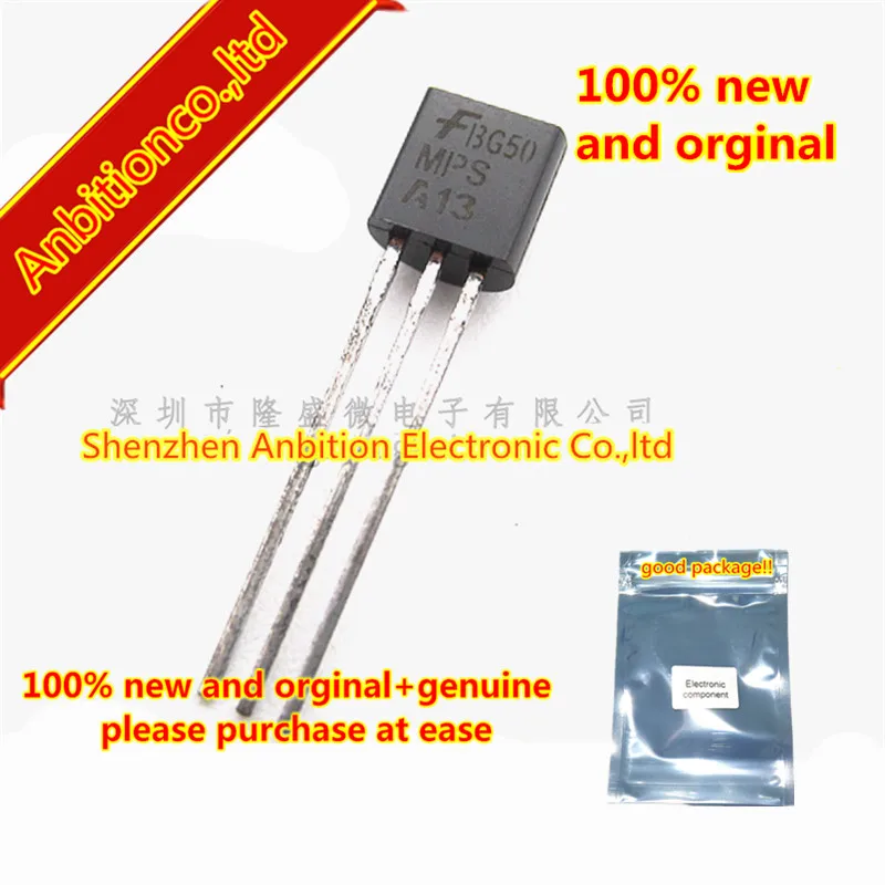 50pcs 100 new and orginal TO 92 MPSA13 MOS NPN Darlington Transistors