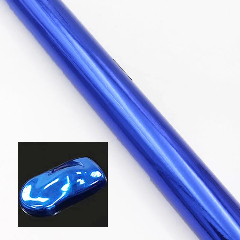 5meters blue Car chrome foil vinyl wrap Electro Coating Film Mirror