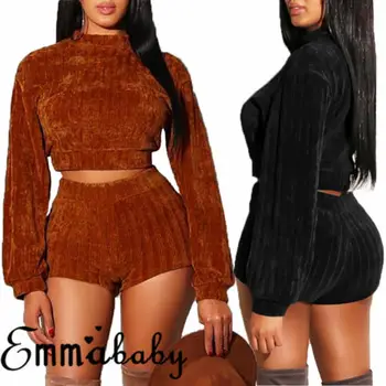 

2019 Newest Fashion Women Long Sleeve Set Two Piece Outfits Casual Clothes