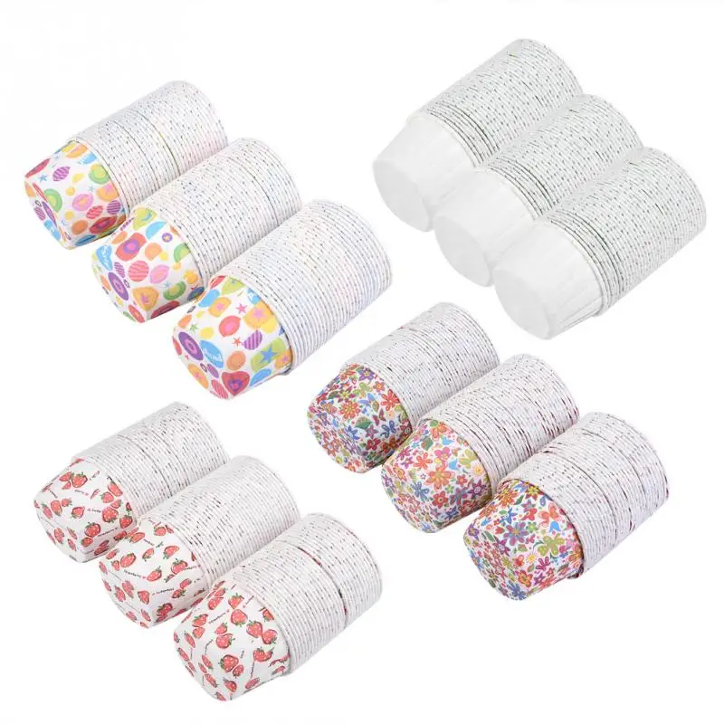 

100PCS Mini Cupcake Liners Paper Round Cake Baking Cups Muffin Cases Home Party Wedding food grade coated paper