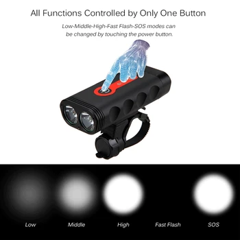 

Upgrade Waterproof Rechargeable Bike Light XM-L2 LED Bicycle Lamp USB Front Bike Headlight MTB Cycling Light
