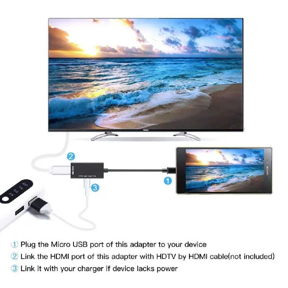 BEESCLOVER Type C & Micro USB Male to HDMI для мобильного телефона планшета ТВ женского адаптера