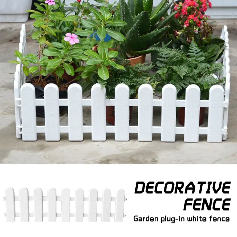 

1Pc 50x13cm White Plastic Tree Fence Courtyard Indoor Garden Fence Kindergarten Flower Garden Vegetable White Decor