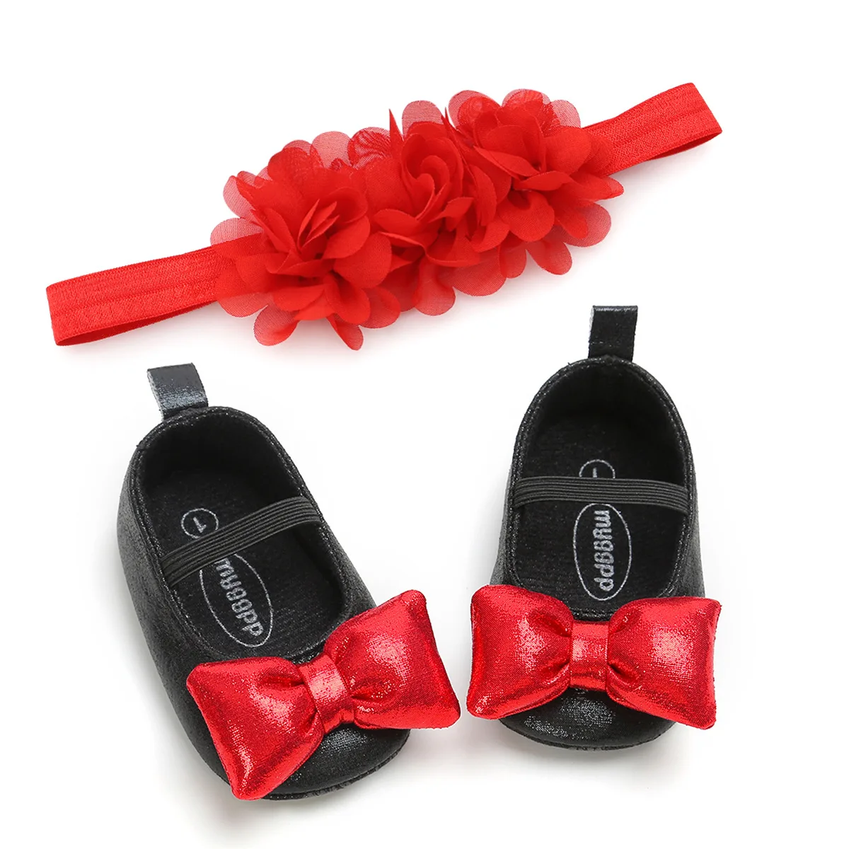 

Newborn Baby Girls Shoes Lace Headband Set Cute Princess Shallow Shoe Party Dress Shoes Hot Romirus Brand