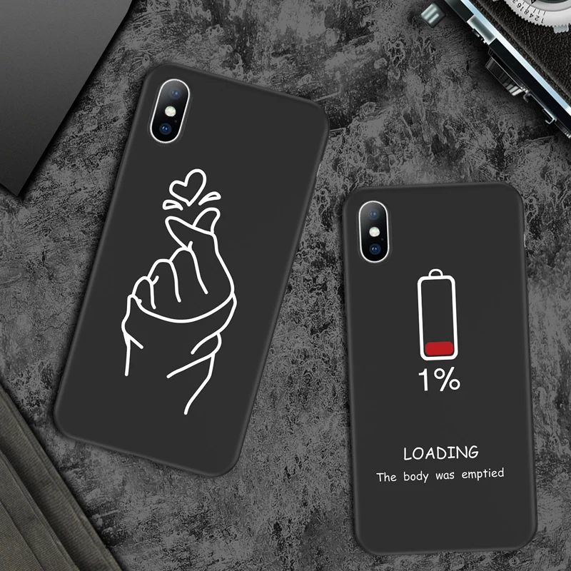 Lovebay Phone Case For iPhone 6 6s 7 8 Plus X XR XS Max 5 5S SE Cartoon Lover Funny Painted Soft TPU For iPhone X Couple Case