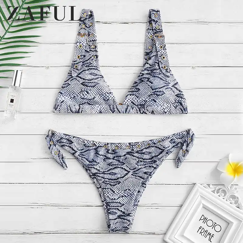 zaful snakeskin bikini