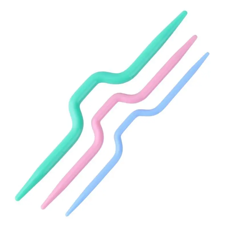 

3pcs/set Plastic Twist Curved Needles Scarf Sweater Knitting DIY Handmade Weaving Tool Sewing Accessories 9 10 11cm