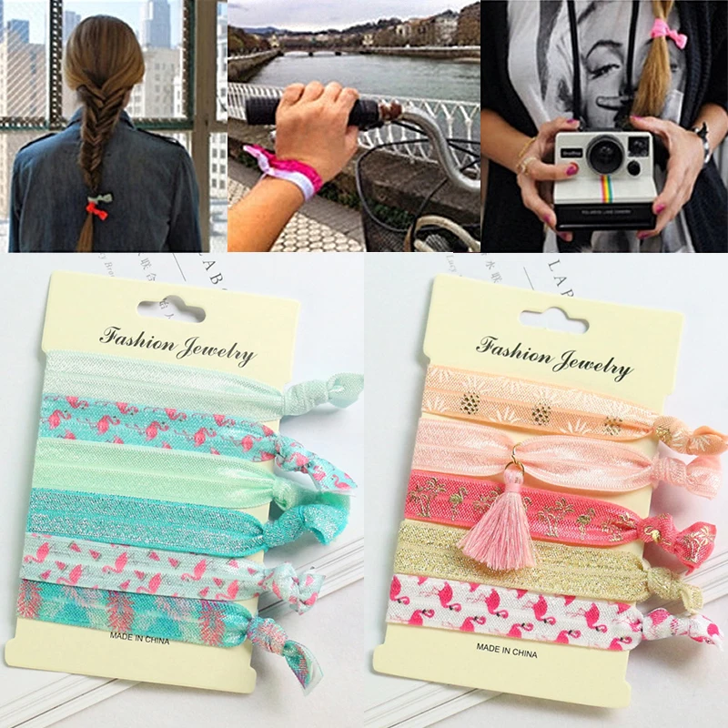 

Scrunchie Rubber Bands Ponytail Holder Print Adjustable Animal 4PCS/5PCS/6PCS Hair Ring Elastic Knot 31 Colors Flower Hair Rope