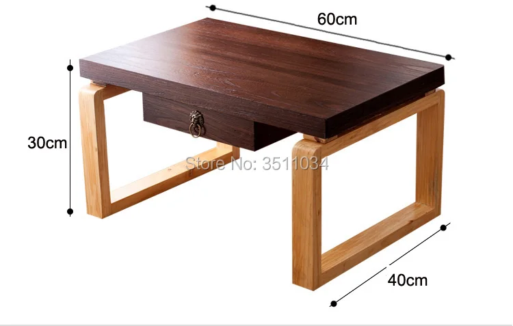 New Item Asian Antique Style Vintage Wooden Table Foldable Legs Rectangle Living Room Furniture Long Bench Low Coffee Wood