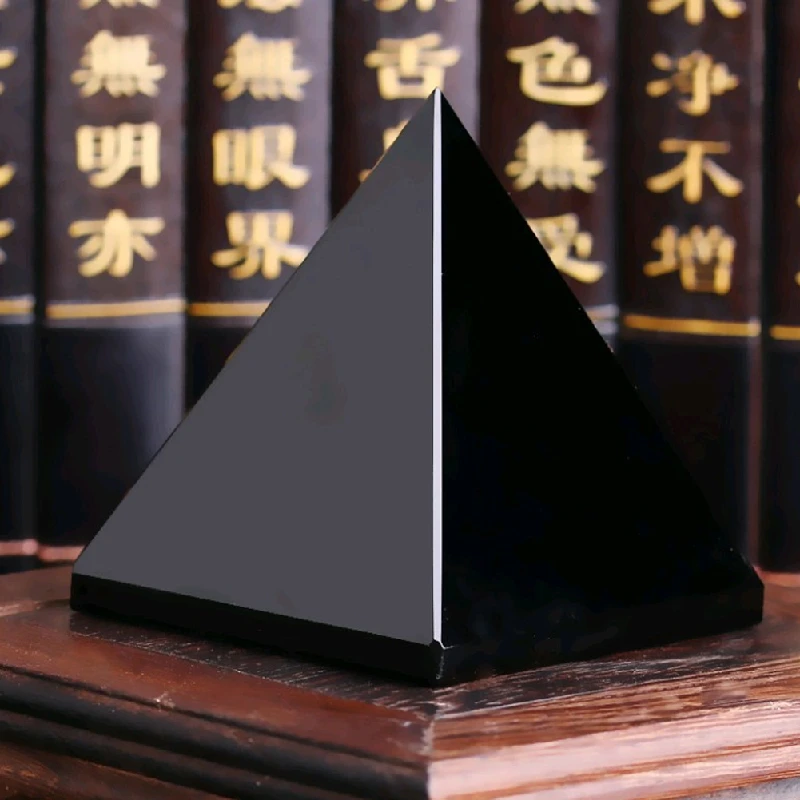 Природные черные обсидиановые кварцевые кристаллы целительная Пирамида Crystal для