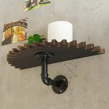 

Metal Wood Storage Rack Holder Kitchen Bathroom Organizer Industrial Pipe Wall Shelves Bracket Home Decoration Stand