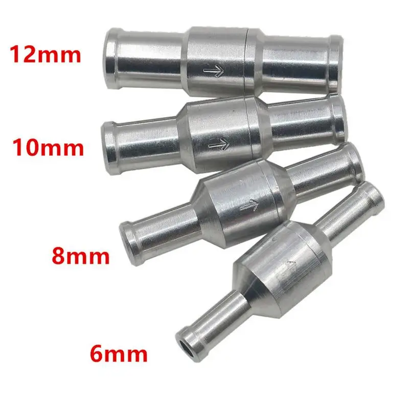 

6/8/10/12mm Aluminium Alloy One Way Fuel Non Return Check Valve Petrol Diesel For Car Vacuum Hose Oil Water Pumps