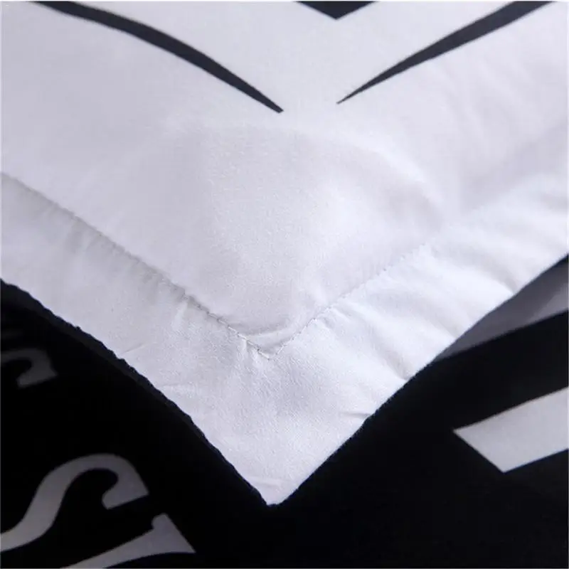 Модный стиль постельных принадлежностей белые и черные влюбленные пары Mr And Mrs 3 шт. набор пододеяльников 3 шт. постельных принадлежностей высокое качество домашний текстиль