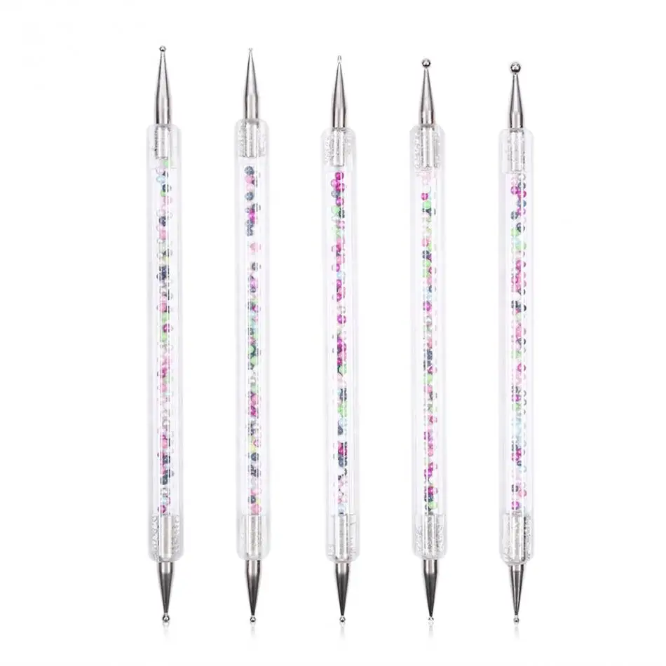 

5Pcs Nail Art Dot Point Dotting Pen Set Double Ended UV Gel Painting Drawing Acrylic Brushes Pen Salon Manicure Nail Art Tool