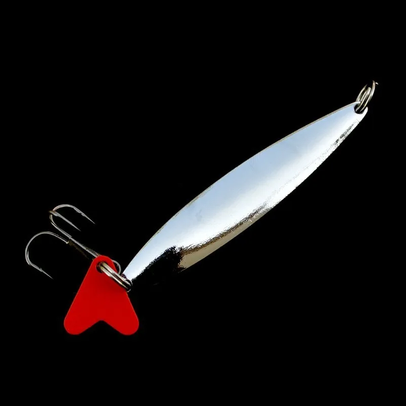 Рыболовная ложка Noodlefish, 2 шт./лот, металлическая Серебряная Золотая длинная рыболовная ложка с хвостом, жесткая приманка для лосося, форели, 7 см, 10 г
