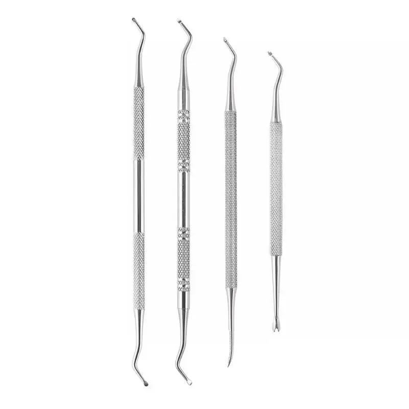 

Dual-Headed Groove Pick Toe Finger Cuticle Pusher Steel Dead Skin Remover