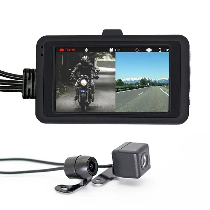 DC 12 24V 720P Waterproof Motorcycle Camera DVR 3 0 Inch HD Display Motor Dash Cam