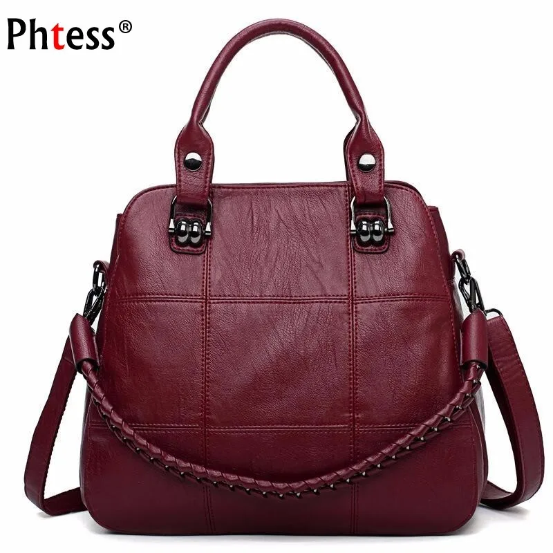  2019 Luxury Handbags Women Bags Designer Female Soft Leather Shoulder Bag Vintage Ladies Hand Bags  - 32949990481