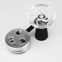 Высококачественный силиконовый кальян чаша с ветрозащитным металлическим держателем угля Narguiles Sheesha стеклянный кальян табачная чаша кальяна