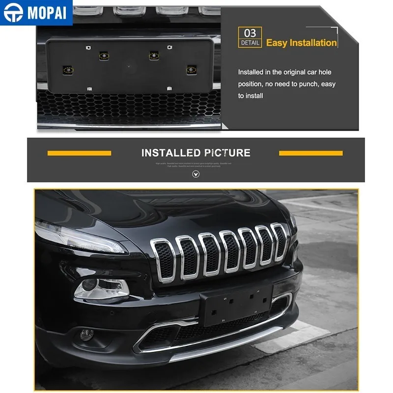 MOPAI Кронштейн номерного знака для Jeep Cherokee 2014 + ABS автомобильный держатель