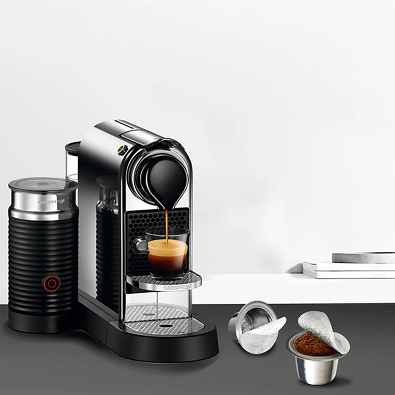 

Tamper Stainless Steel Refillable Nespresso Coffee Capsule Reusable Nespresso Machine Espresso Coffee Maker Cup Filter