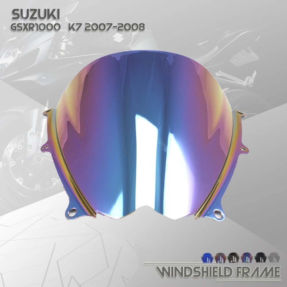

Motorcycle Double Bubble ABS Windshield Windscreen Screen Protector Wind Deflectors Shield for Suzuki GSXR1000 K7 2007-2008