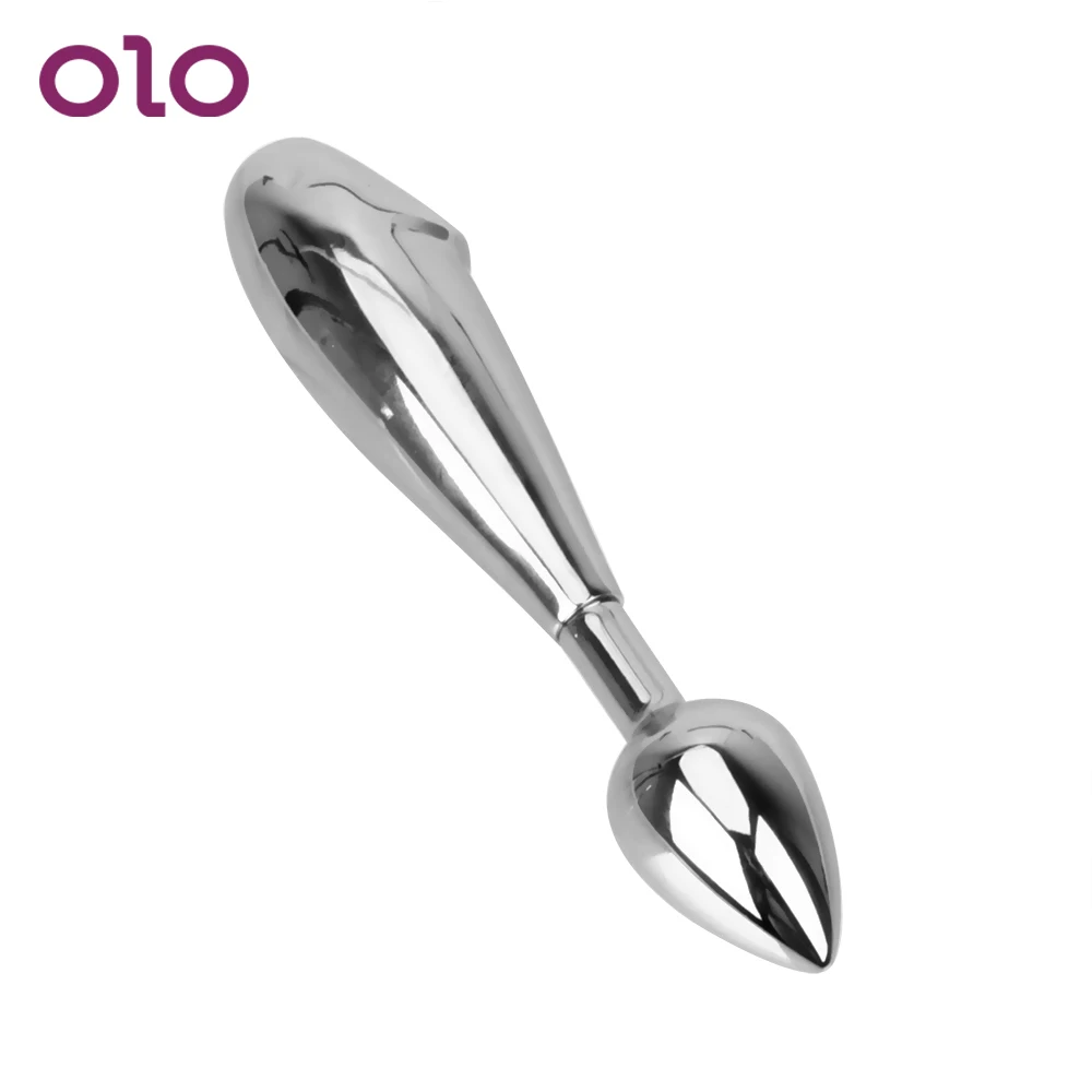 OLO Stainless Steel Prostate Massager Female Masturbator Anal Plug Dual Head Butt Stimulator Sex Toys for Adult | Красота и здоровье