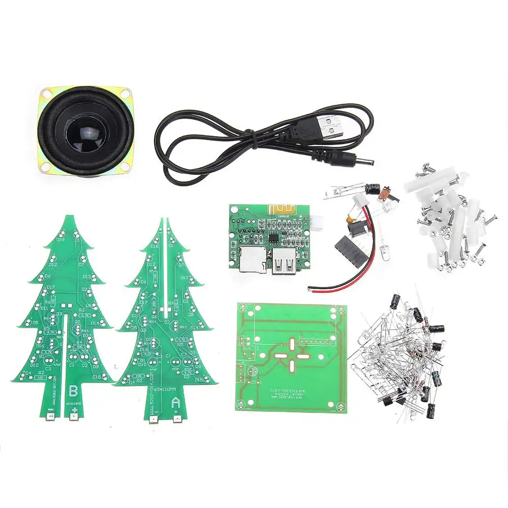 DIY Цветная Рождественская елка bluetooth MP3 электронный комплект производство музыка дистанционного Управление аудио модуль
