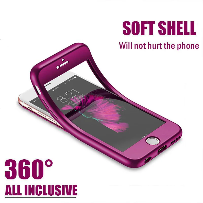 

360 Degree Phone Cases For Samsung Galaxy S8 S8 Plus Case Ultra Thin Soft TPU Silicone Full Protect Front Case & Back Cover Capa