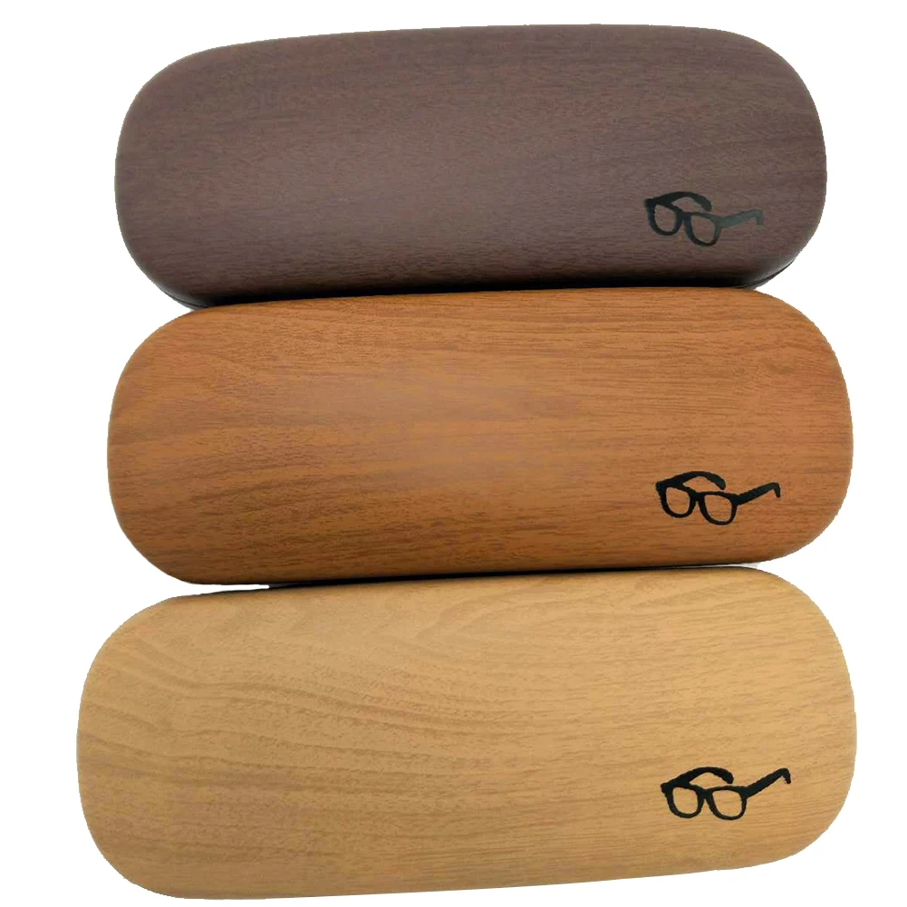 

Fashion Wood Grain Glasses Case Protect Case Useful Durable Lightweight Portable Universal Glasses Box