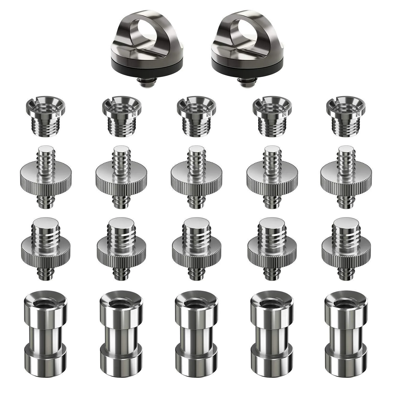  Camera Screws 22 Pcs Converter Threaded Screws Adapter Mount Set Camera/Tripod/Monopod/Light Stand/
