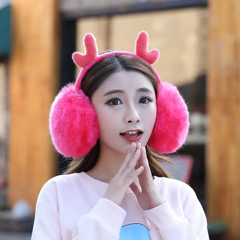 

Fashion Women Winter Thick Warm Plush Fluffy Ear Muffs Design Warmer Earmuffs