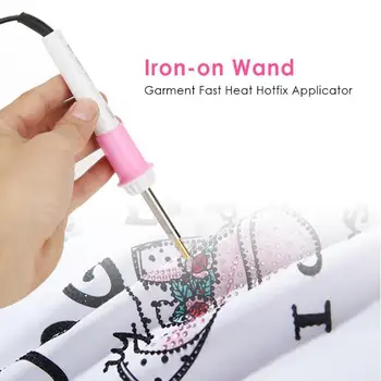 

Rhinestone Hot Fix Applicator Iron-on Wand 7 Tips Fast Heated Heat-fix Tool