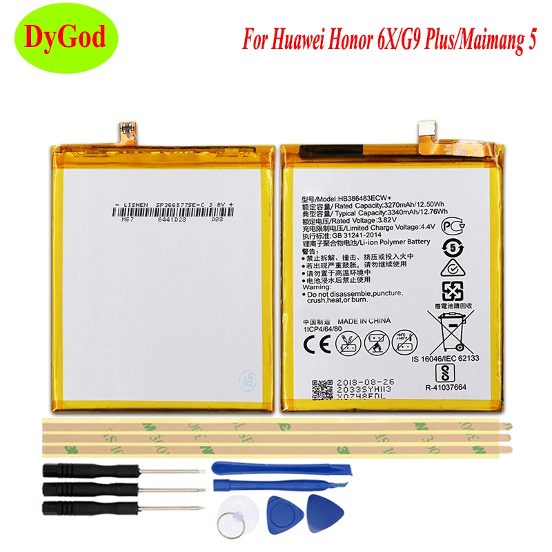 3340 мА/ч HB386483ECW + Батарея Замена для Huawei Honor 6X G9 плюс Maimang 5 MLA-AL00 MLA-AL10 смарт-телефон с