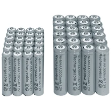 24 шт AAA 1800mAh+ 24 шт AA 3000mAh 1,2 V Ni-MH серый аккумулятор