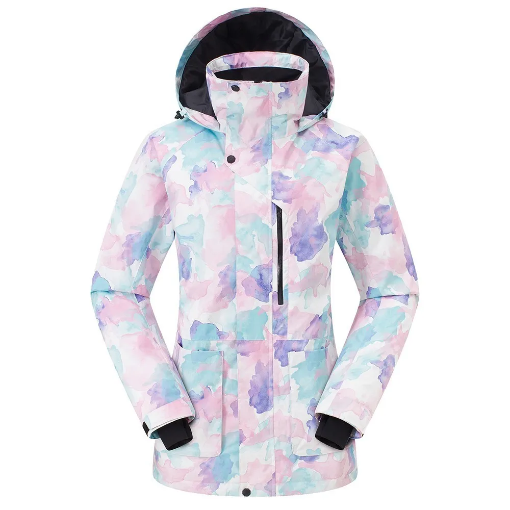 سترة تزلج اضافية الدافئة النساء طويلة مقنعين الشتاء على الجليد ارتداء سميكة معطف الملابس التخييم الثلوج التزلج في الهواء الطلق للماء
