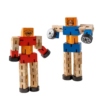 

New Nordic Wood Deformation Robot Arrangement Room Children's Creative Toys Studio Bedroom Decorations Murals Crafts Accessories