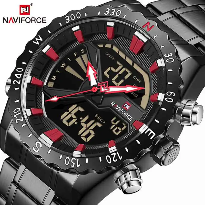 

NAVIFORCE Men's Casual Sport Watch Men Luxurious Brand Dual Time Display Quartz Wristwatch Male Clock Watches Relogio Masculino