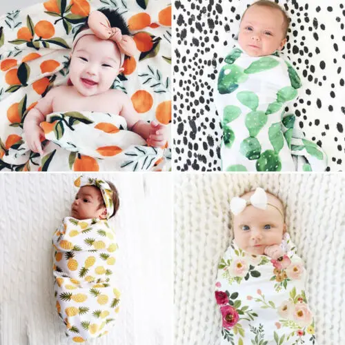 Органический хлопок пеленки с цветами муслиновое одеяло пеленальные полотенца wrap Дети Новорожденный ребенок девочки мальчик Beding