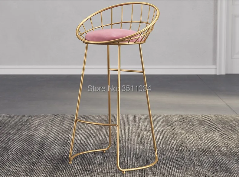 Скандинавский минималистичный барный стул 65 см/70 см/75 см железный стул, золотой стул, современный обеденный стул, стул из проволоки