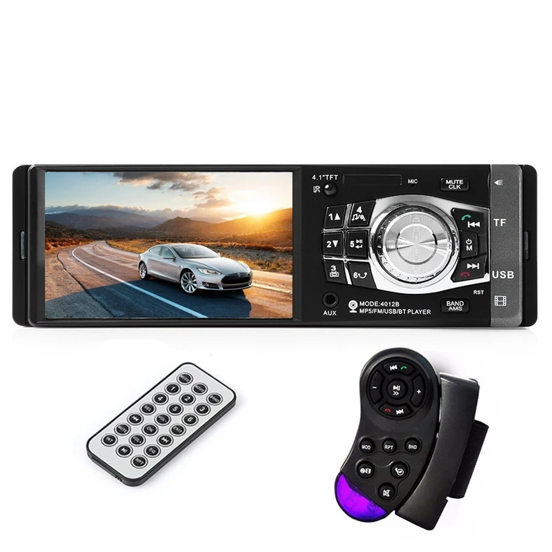 

1 Din Car Radio MP5 Player Auto Audio Stereo FM Bluetooth 2.0 support Rear View Camera USB AUX Steering Wheel Remote Control