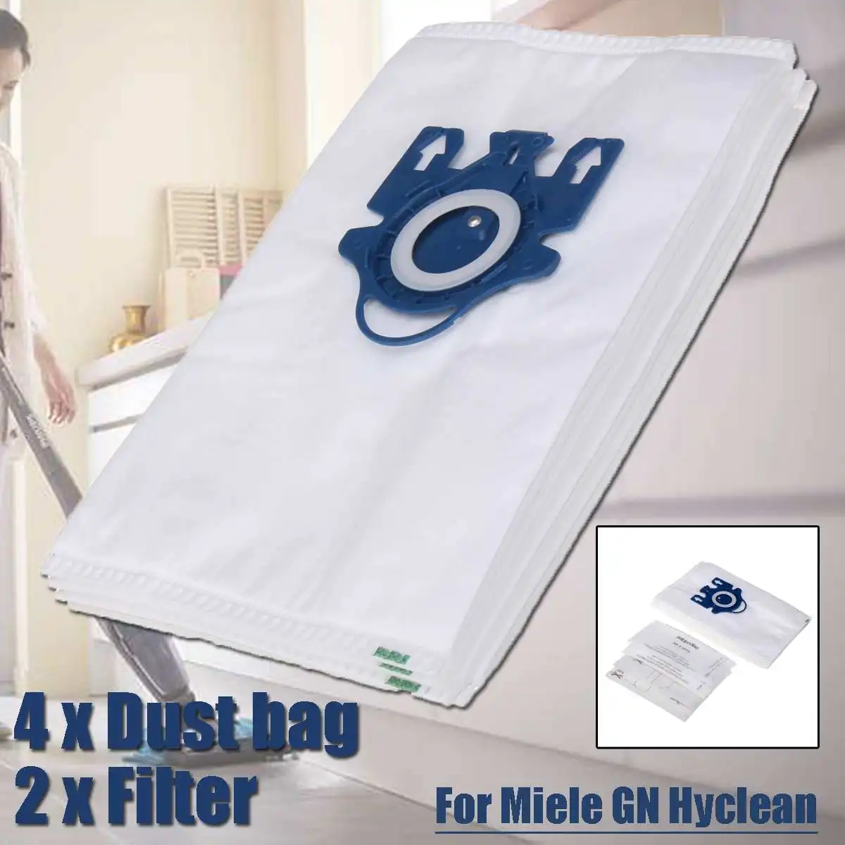 

4pcs Vacuum Cleaner Bags for Miele GN Hyclean Vacuum Cleaner Hoover Dust Bags Accessories With 2pcs Filters