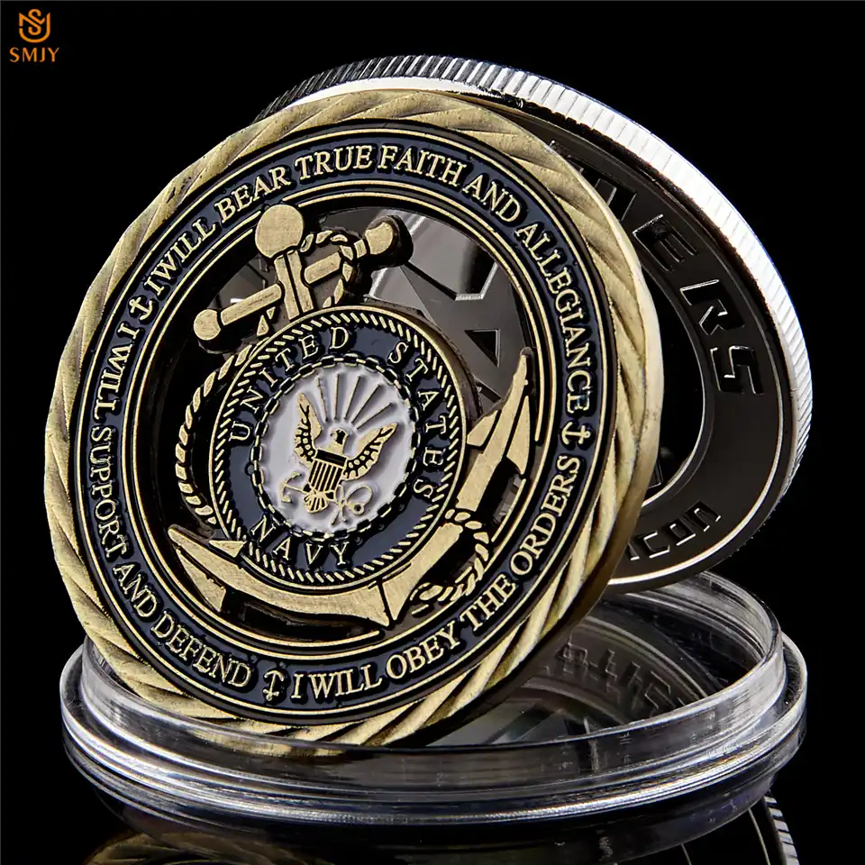 米海軍エンブレムコアバリューブロンズ中空軍事チャレンジメダルコミットメントコイン Non Currency Coins Aliexpress