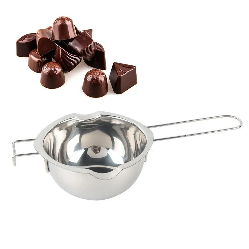 

400ml/600ml Stainless Steel Chocolate Pot Double Pan Milk Bowl Butter Candy Insulation Pastry Baking Tools S/L Size