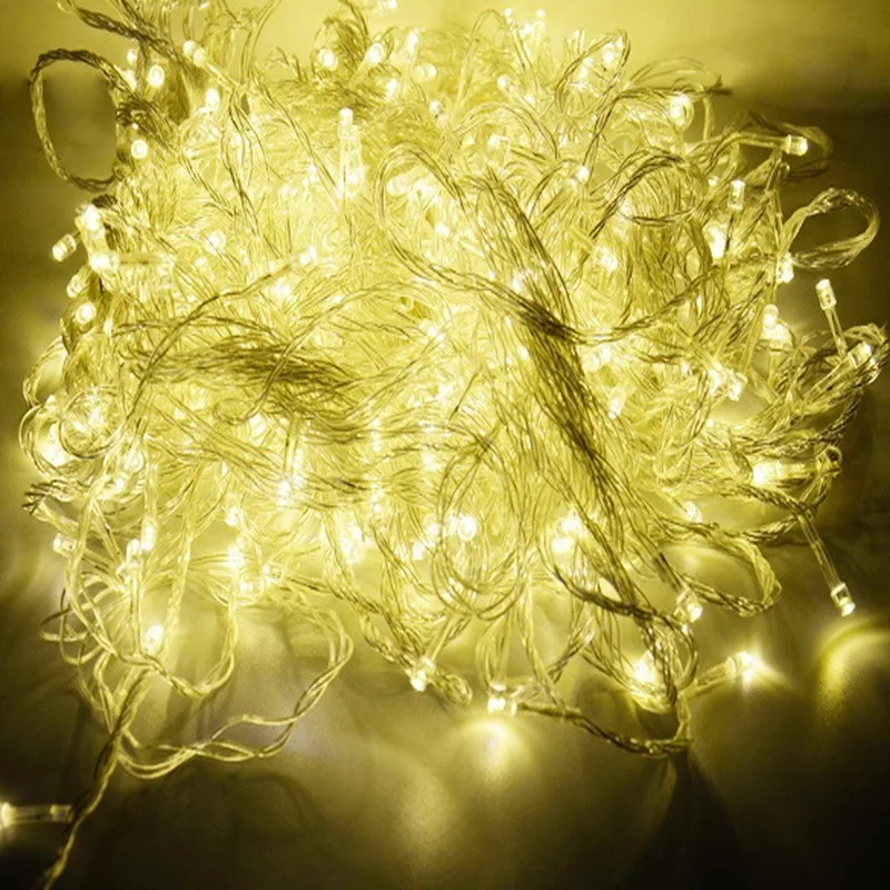 

Warm White Color Lights Twinkle String Lighting Us Plug Christmas Tree Halloween Llluminations Showcase Display 100m 600 Led
