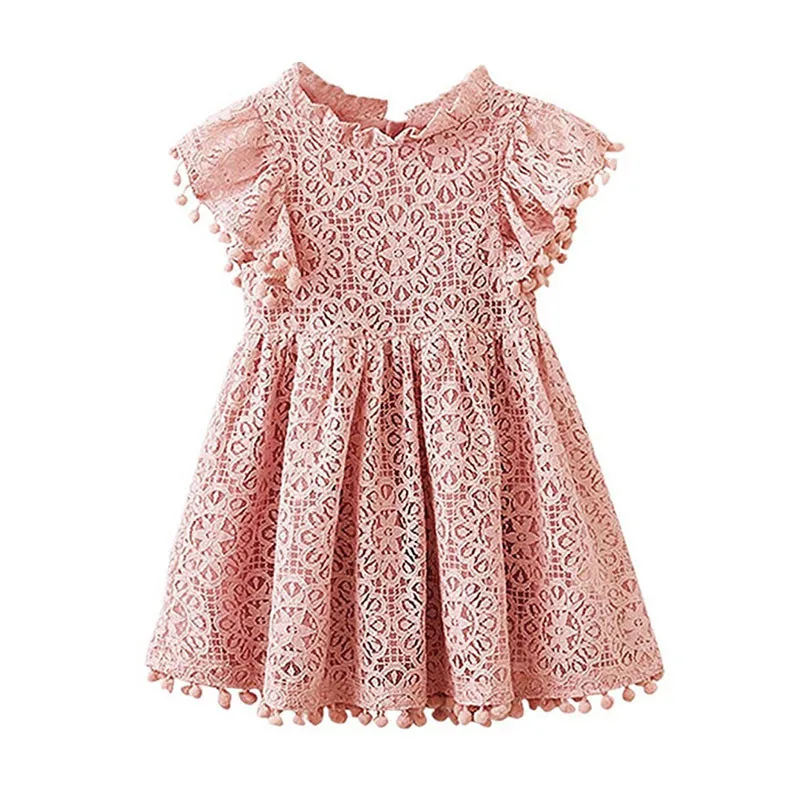 

Children Clothing Dress Baby Girls Korean-Style Lace Cutout Mid Big Girl Princess Party Dress Baby Birthday Vestidos