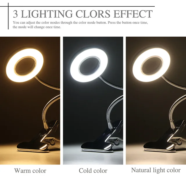 Lampe de Table de lecture à LED, pince de Protection des yeux – Image 3