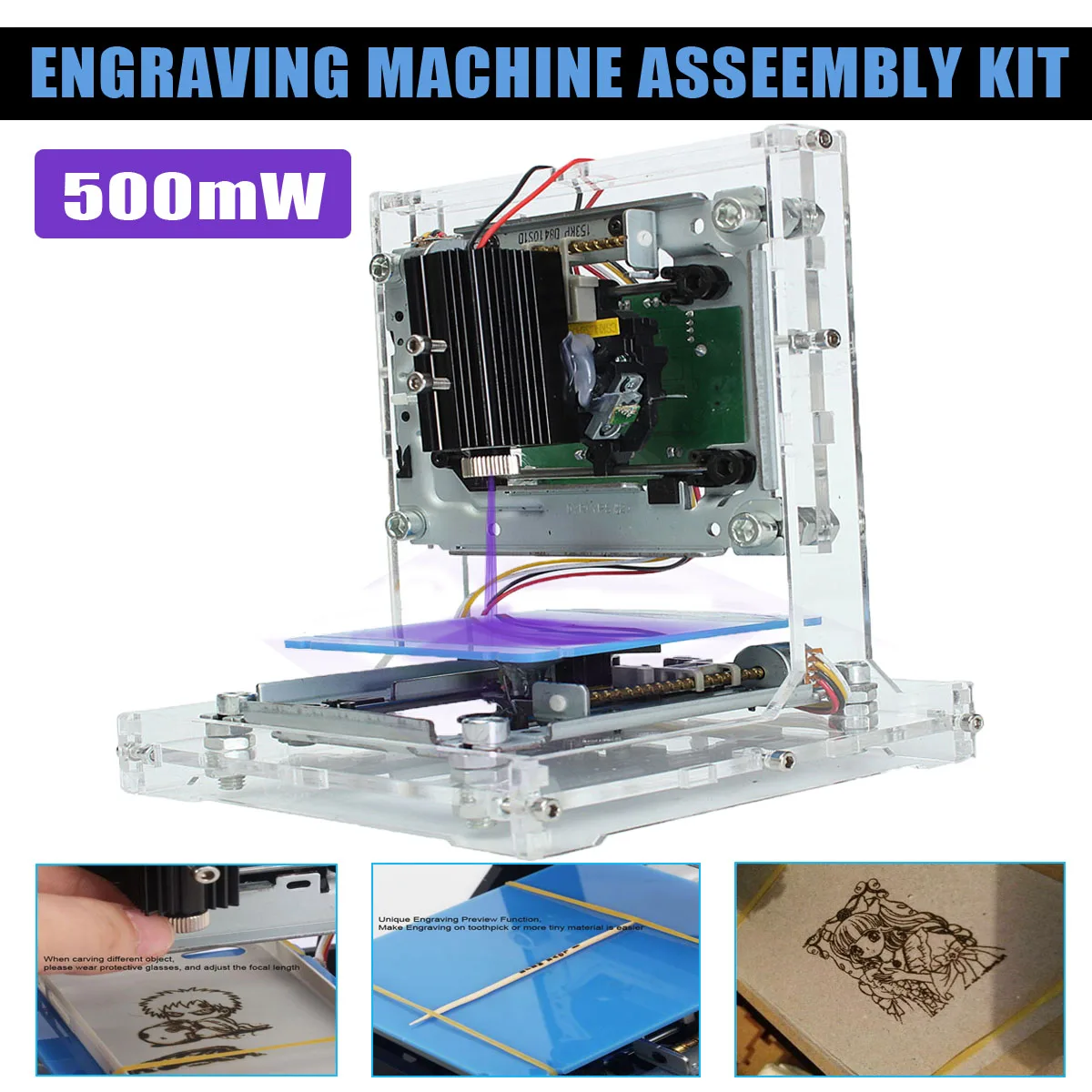 Мини 500 МВт Usb Diy Настольный лазерный Macchina Automatica Incisore Incisione лазерный гравер