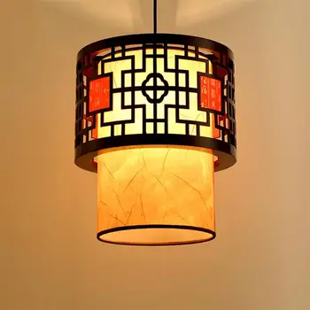 

Chinese Style Vintage Pendant Lights Retro Cloth Lantern Lamp Hanging Light Fixtures Dining Room Restaurant Home Decor
